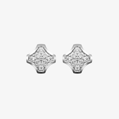 Серьги из серебра с фианитами ПУТЬ 5 - EC100-110 Серьги Way 5