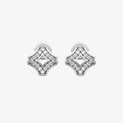 Серьги из серебра с фианитами ПУТЬ 3 - EC096-110 Серьги WAY 3