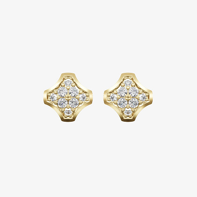 Серьги из желтого золота с бриллиантами ПУТЬ 5 - EC100-230 Серьги Way 5