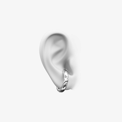 Кафф L из серебра без вставок - EB075-100 Кафф L