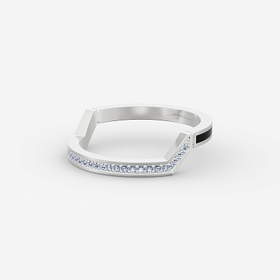 Кольцо из серебра с фианитами и эмалью ID 1 - RC001-111 Кольцо ID 1
