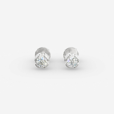 Пусеты из серебра с фианитами B 9 - EB017-110 Пусеты B 9