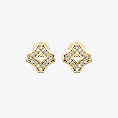 Серьги из желтого золота с бриллиантами ПУТЬ 3 - EC096-230 Серьги WAY 3