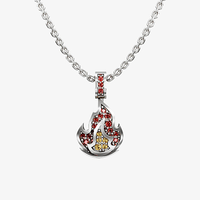 Подвеска из серебра с фианитами ЭМОДЗИ ОГОНЬ - PC060-110 Подвеска BLAZE