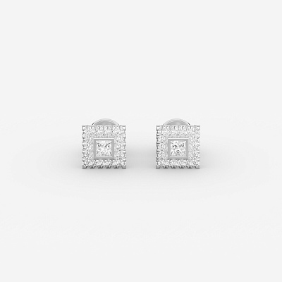 Пусеты из серебра с фианитами B 15 - EB029-110 Пусеты B 15