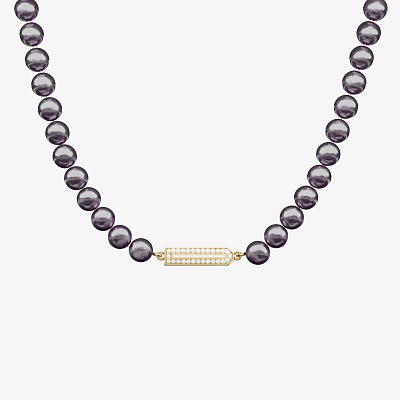 Ожерелье с вставками из желтого золота с бриллиантами ID 58 PEARL BLACK - NC024-230 Ожерелье ID 58 PEARL BLACK