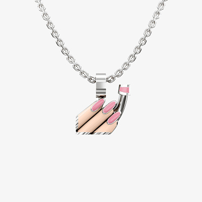 Подвеска из белого золота с эмалью ЭМОДЗИ ГЛАУМУР - PC186-402 Подвеска GLAMOUR