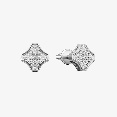 Серьги из белого золота с бриллиантами ПУТЬ 4 - EC098-430 Серьги WAY 4
