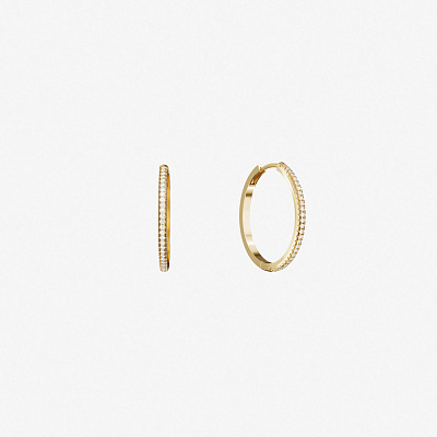 Серьги из желтого золота с бриллиантами B 3 - EB005-230 Серьги B 3