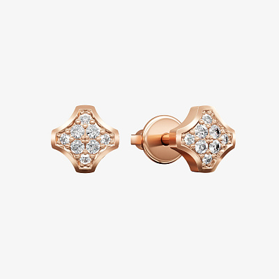 Серьги из розового золота с бриллиантами ПУТЬ 5 - EC100-330 Серьги Way 5