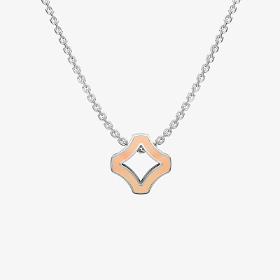 Подвеска из серебра с эмалью ПУТЬ 6 персик - PC198-101 Подвеска WAY 6 peach
