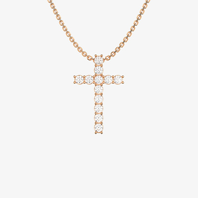 Подвеска из розового золота с бриллиантами Cross S - PB293-330 Подвеска Cross S