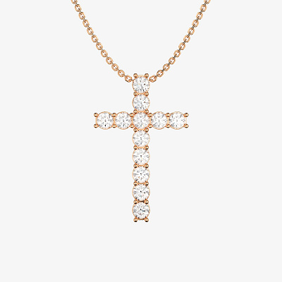 Подвеска из розового золота с бриллиантами Cross L - PB297-330 Подвеска Cross L