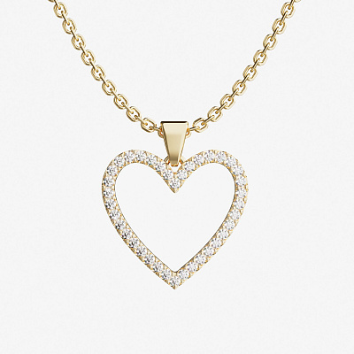 Подвеска из желтого золота с бриллиантами Heart M - PB019-230 Подвеска HEART M