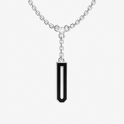 Подвеска из серебра с фианитом и эмалью ID 28 - PC007-111 Подвеска ID 28