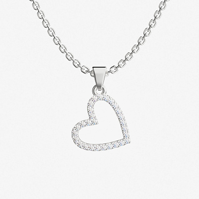 Подвеска из серебра с фианитами HEART S - PB017-110 Подвеска HEART S