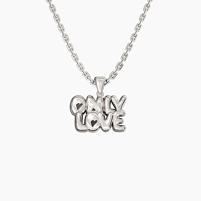 Подвеска из серебра надпись ONLY LOVE - PC301_S1