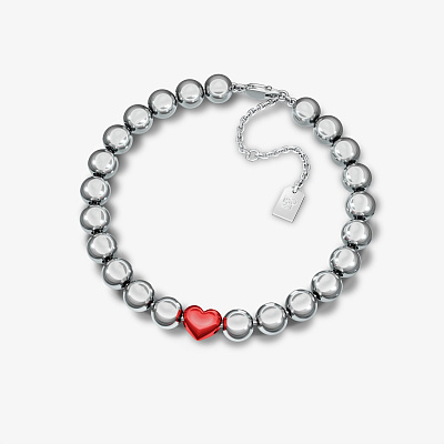 Браслет из серебряных бусин с нанокерамикой B 59 HEART - BB105-100 Браслет с нанокерамикой HEART