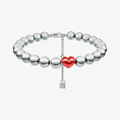 Браслет из серебряных бусин с нанокерамикой B 59 HEART - BB105-100 Браслет с нанокерамикой HEART