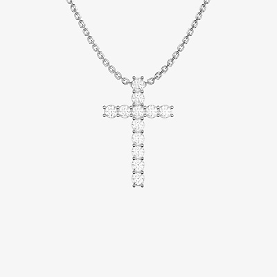 Подвеска из серебра c фианитами Cross S - PB293-110 Подвеска Cross S