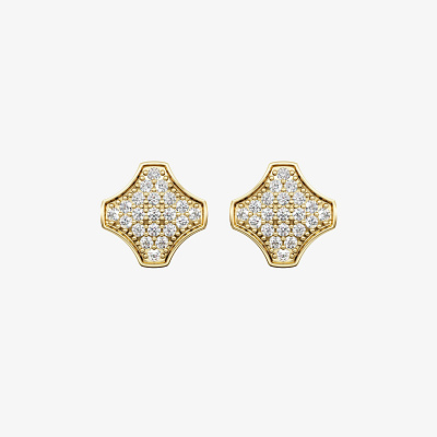 Серьги из желтого золота с бриллиантами ПУТЬ 4 - EC098-230 Серьги WAY 4