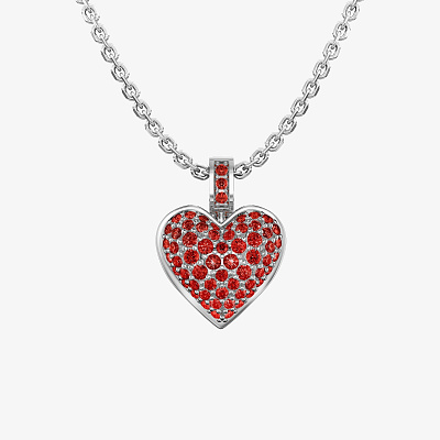 Подвеска из серебра с фианитами ЭМОДЗИ КРАСНОЕ СЕРДЦЕ - PC242-110 Подвеска PURE RED
