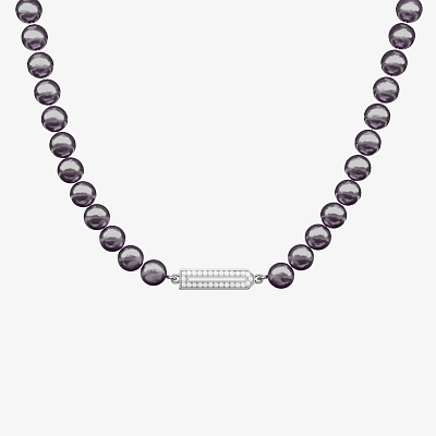 Ожерелье с вставками из серебра с фианитами ID 58 PEARL BLACK - NC024-120 Ожерелье ID 58 PEARL BLACK