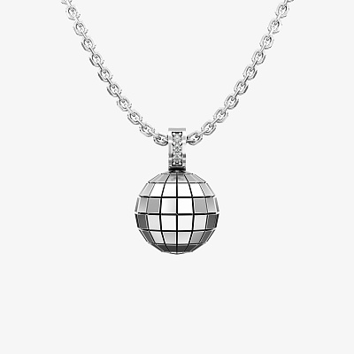 Подвеска из серебра с фианитами ЭМОДЗИ ДИСКО-ШАР - PC255-110 Подвеска DISCO