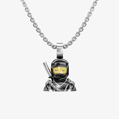 Подвеска из серебра с эмалью ЭМОДЗИ НИНДЗЯ - PC139-102 Подвеска NINJA