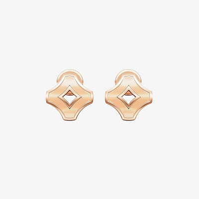 Серьги из розового золота с эмалью ПУТЬ 2 персик - EC092-301 Серьги WAY 2 peach