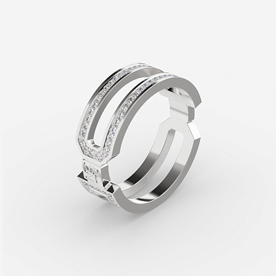 Кольцо из серебра с фианитами ID 18 - RC035-110 Кольцо ID 18
