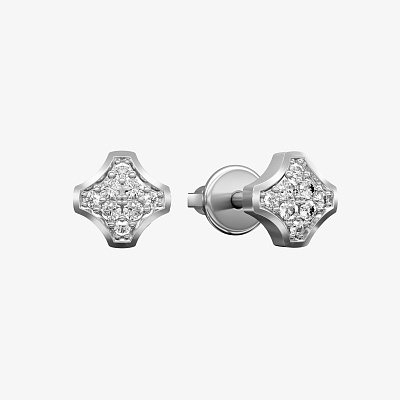 Серьги из серебра с фианитами ПУТЬ 5 - EC100-110 Серьги Way 5