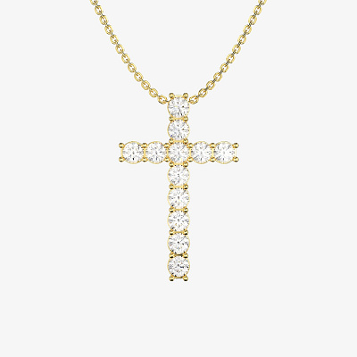 Подвеска из желтого золота с бриллиантами Cross L - PB297-230 Подвеска Cross L
