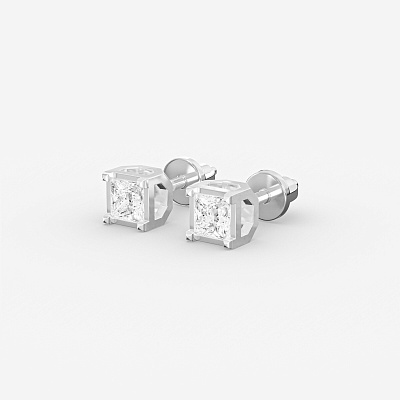 Пусеты из серебра с фианитами B 11 - EB021-110 Пусеты B 11