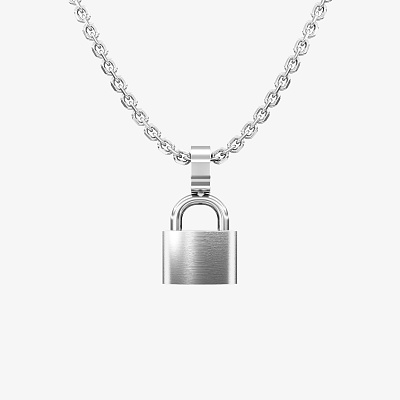Подвеска из серебра без вставок  ЭМОДЗИ ЗАМОК - PC153-100 Подвеска LOCK